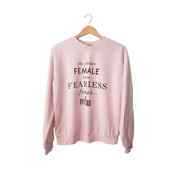 Forever 21 Future is Female Crewneck Sweatshirt Pink Size Small - Picture 1 of 4